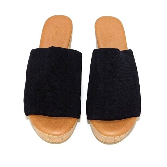 SONOMA Life & Style black textile slip on high heel sandals woman's size 6, NEW! - Picture 2 of 8